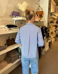 Silvio Untuckable Button Down Mini Blue Check Tops - Button Down Frank & Eileen 