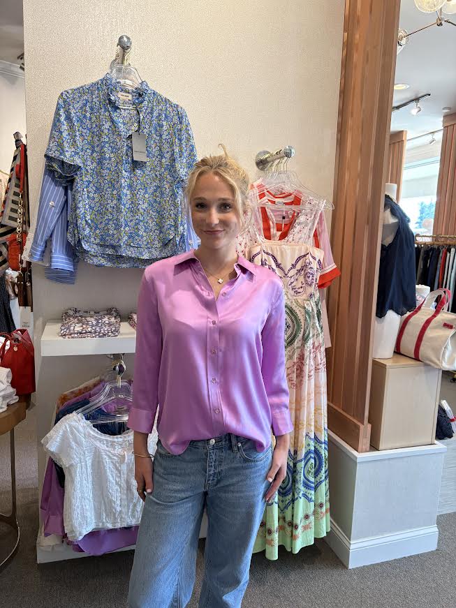 Dani 3/4 Sleeve Silk Blouse Vivid Violet