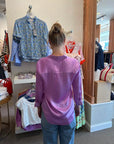 Dani 3/4 Sleeve Silk Blouse Vivid Violet