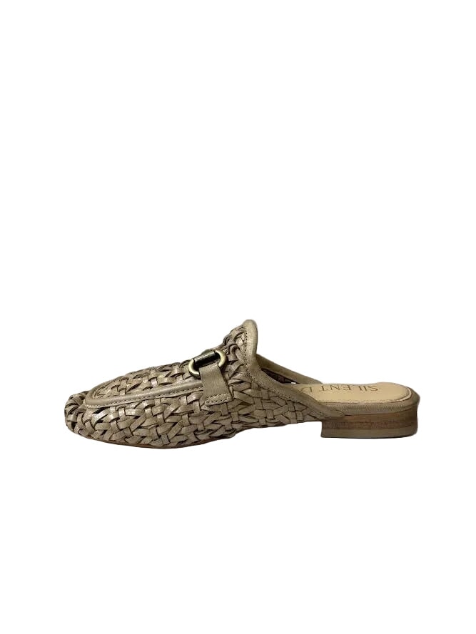 Cora Woven Loafer Mule Skin Flats - Mule Silent D 