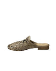 Cora Woven Loafer Mule Skin Flats - Mule Silent D 