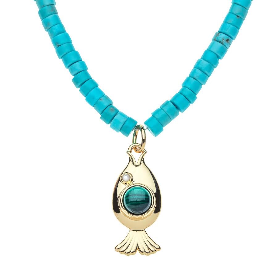 Strong Keep Swimming Beaded Necklace Necklaces Jane Win 