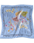 New York in Sketches Silk Scarf Blue Scarves Lost Pattern NYC 
