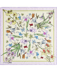 Orchid Symphony Silk Bandana Scarf Beige Scarves Lost Pattern NYC 