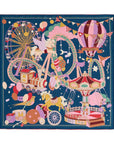 Pop Pony Silk Swill Large Silk Scarf Midnight Blue Scarves Lost Pattern NYC 