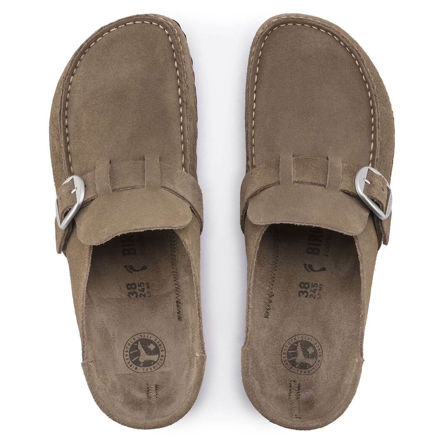 Buckley Gray Taupe Shoes - Flats - Slide Birkenstock 