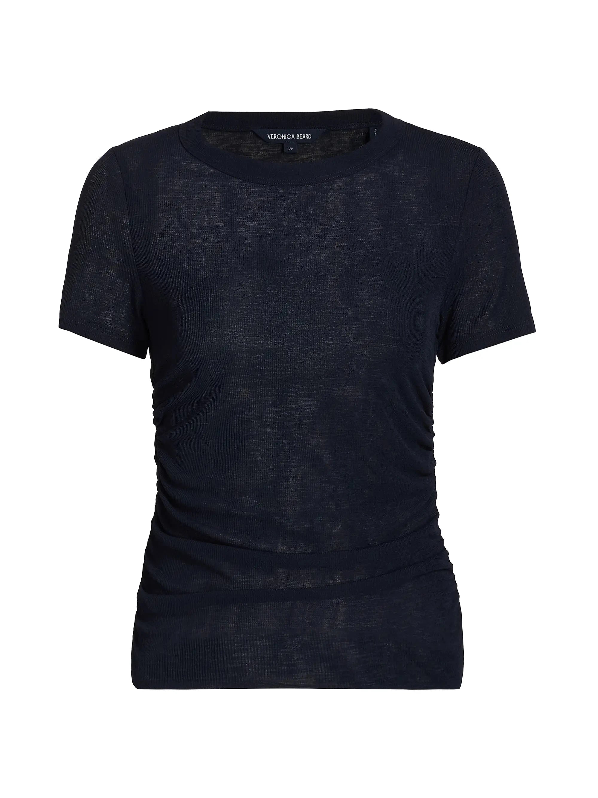 Remus Ruched T-Shirt Navy Tops - Tees Veronica Beard 