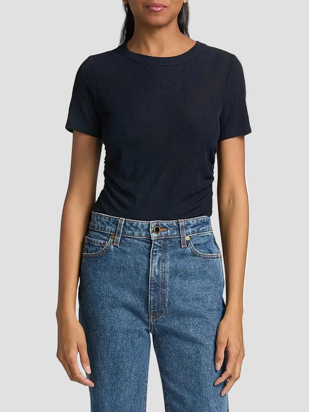 Remus Ruched T-Shirt Navy Tops - Tees Veronica Beard 