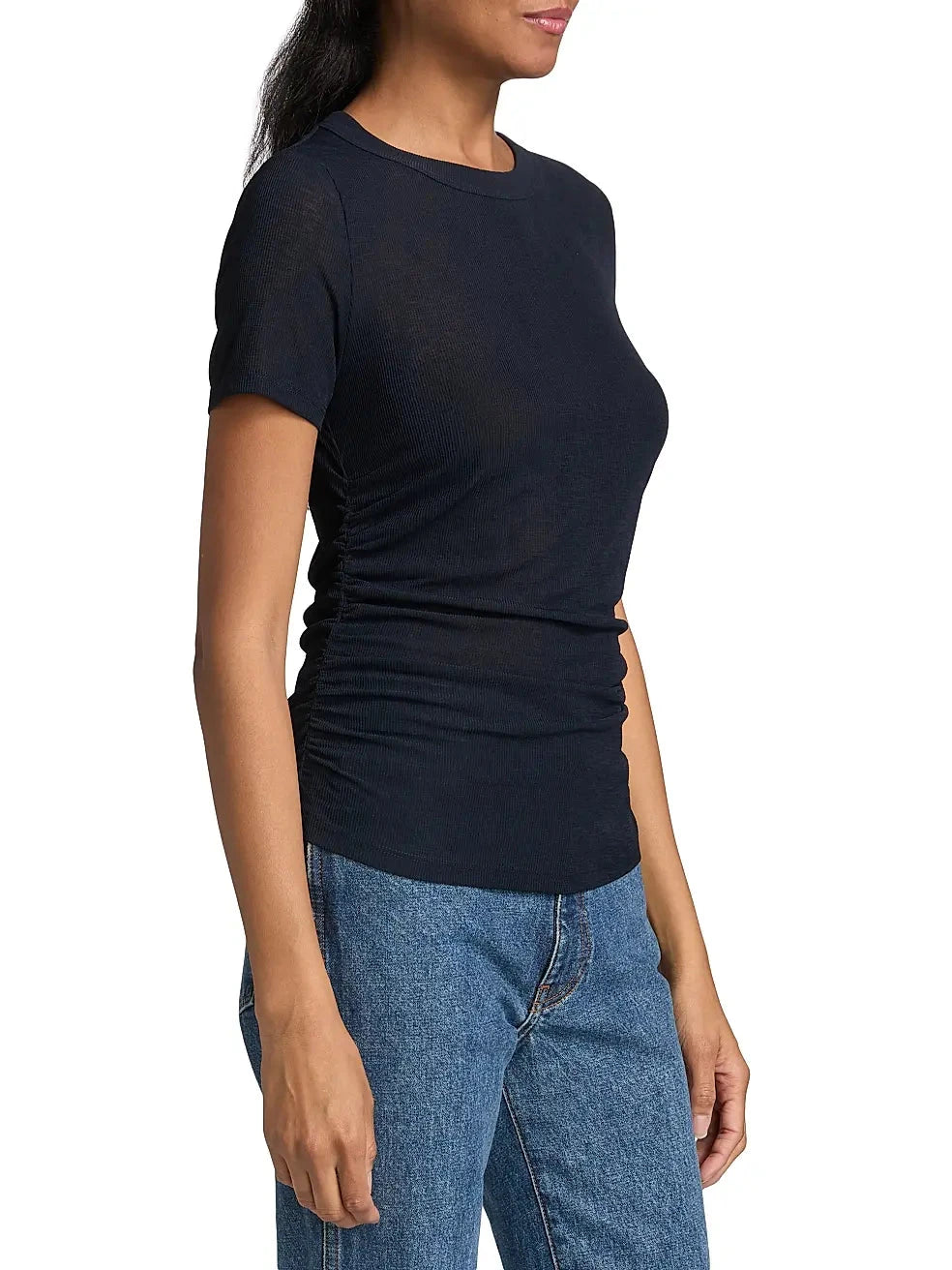 Remus Ruched T-Shirt Navy Tops - Tees Veronica Beard 