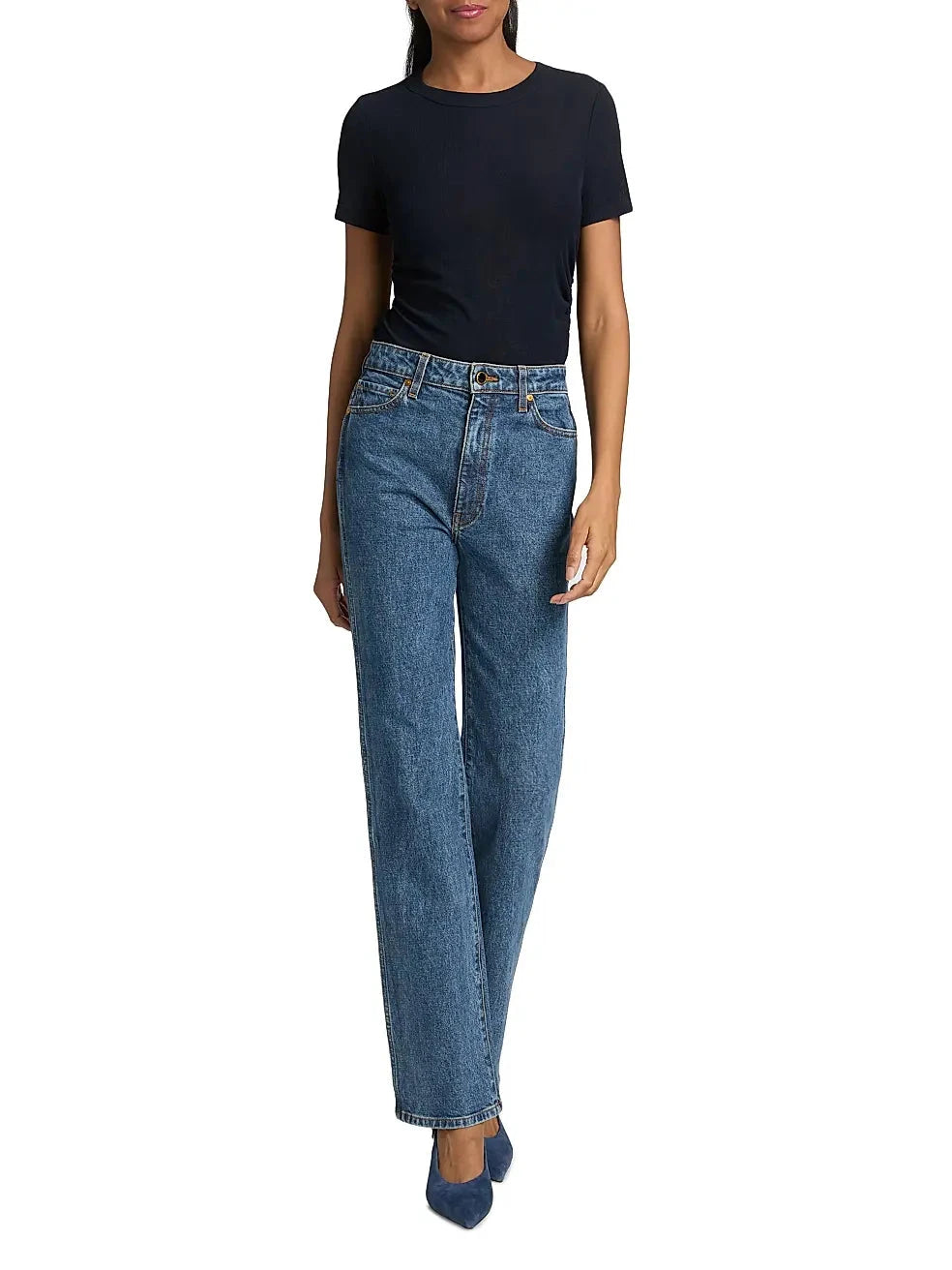 Remus Ruched T-Shirt Navy Tops - Tees Veronica Beard 