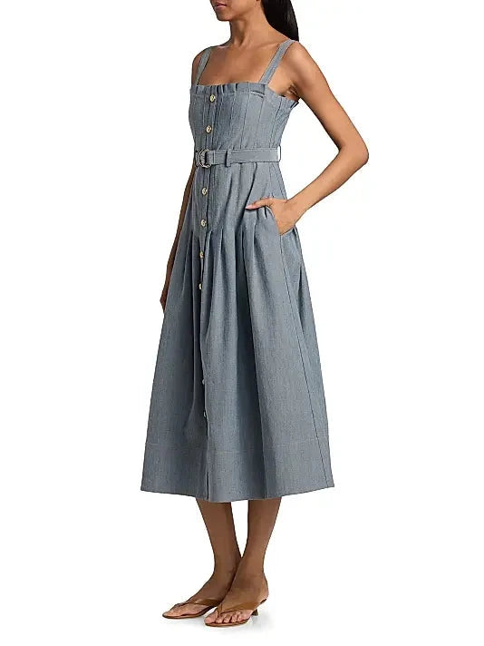 Branwen Denim Dress Light Indigo Dresses - Midi Cinq A Sept 