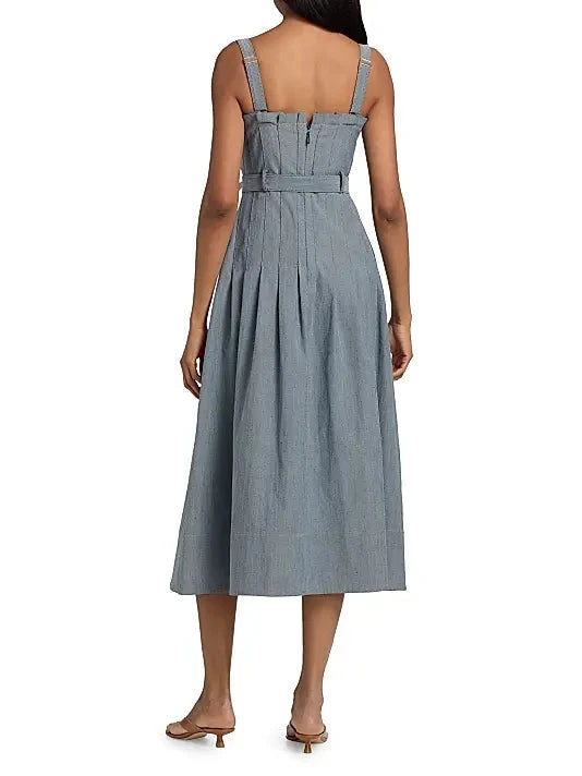 Branwen Denim Dress Light Indigo Dresses - Midi Cinq A Sept 