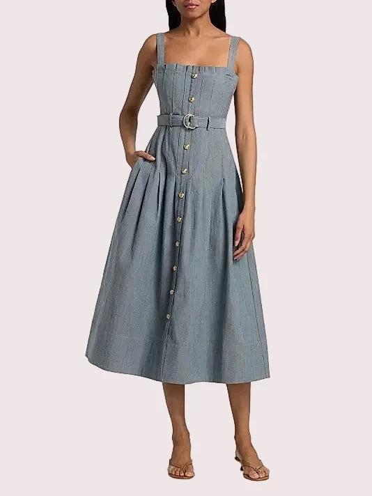 Branwen Denim Dress Light Indigo Dresses - Midi Cinq A Sept 