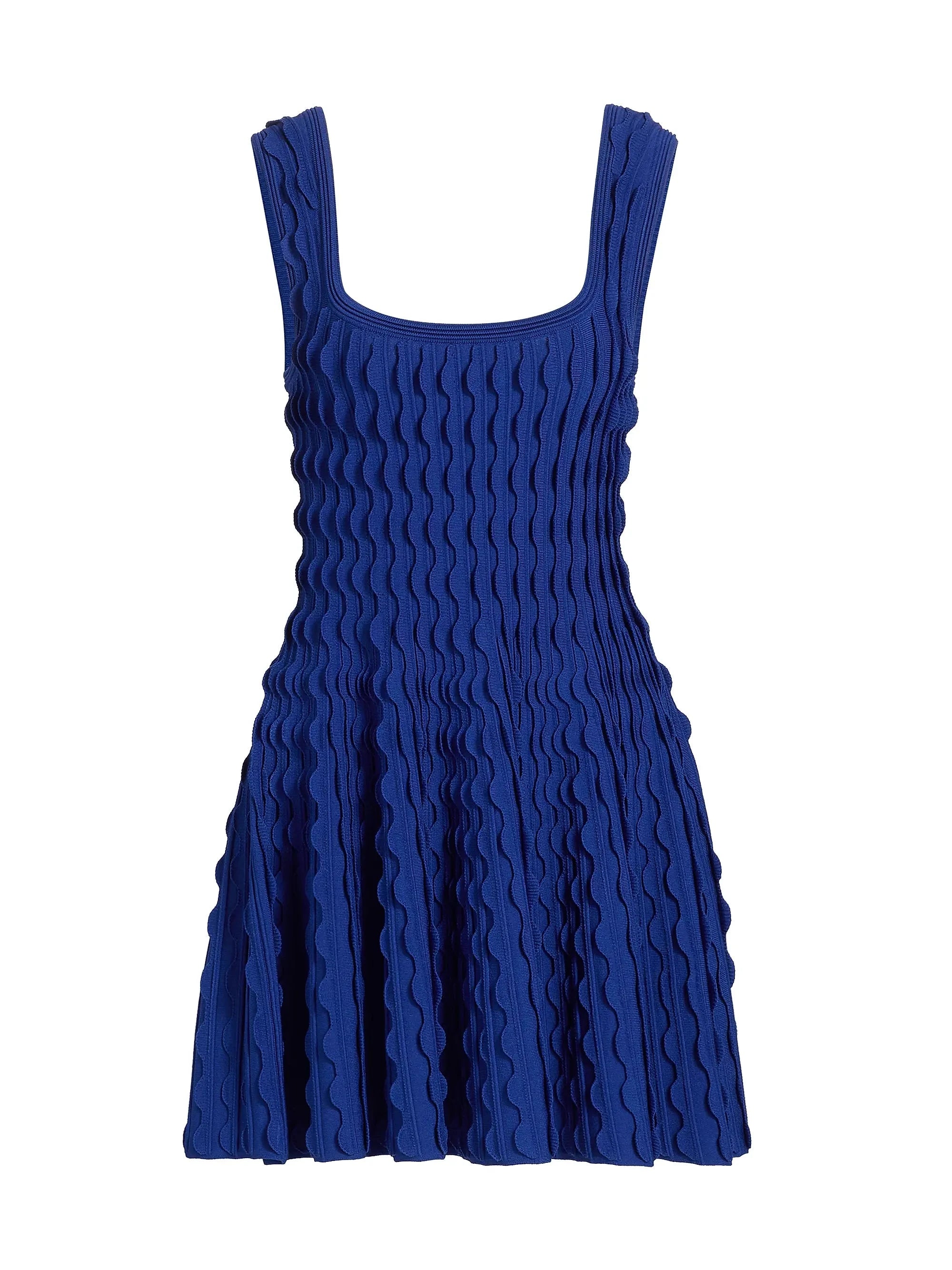 Vanna Scalloped Knit MIni Dress Blueberry Dresses - Short Simkhai 