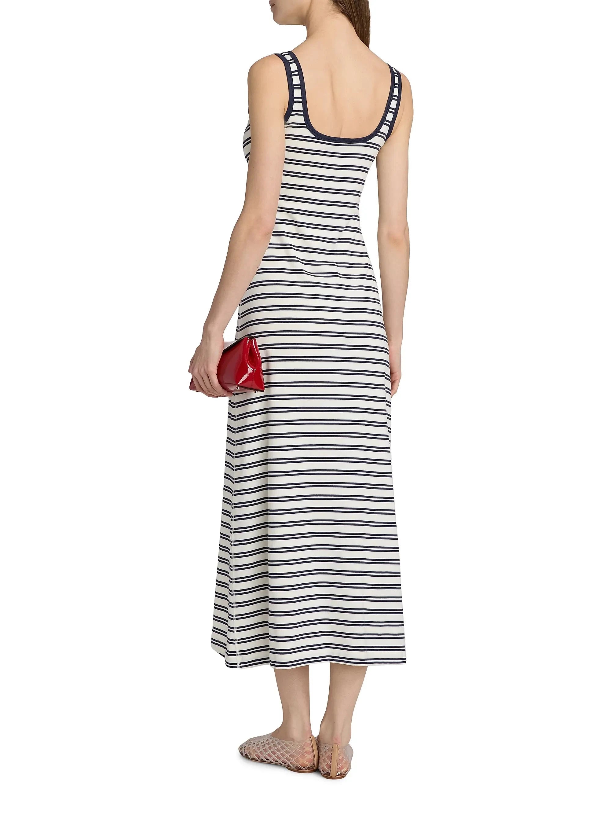Becker Cotton Jersey Midi Dress Midnight Stripe Dresses - Midi Simkhai 