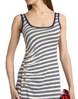 Becker Cotton Jersey Midi Dress Midnight Stripe Dresses - Midi Simkhai 