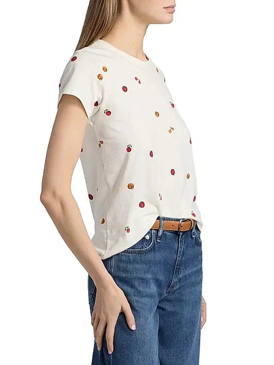 All Over Baby Tomato Tee Ecru Tops - Tees rag & bone 