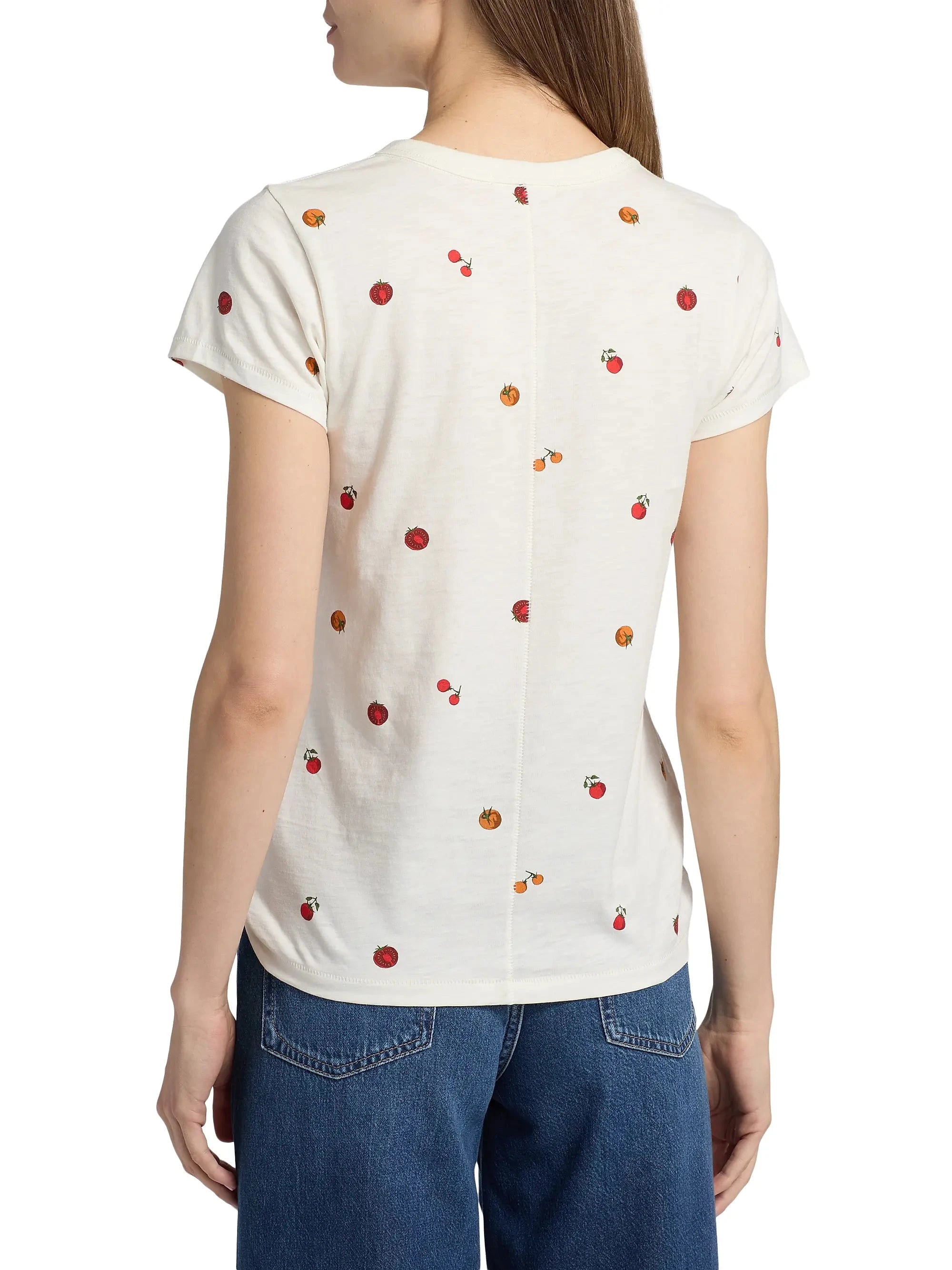 All Over Baby Tomato Tee Ecru Tops - Tees rag & bone 