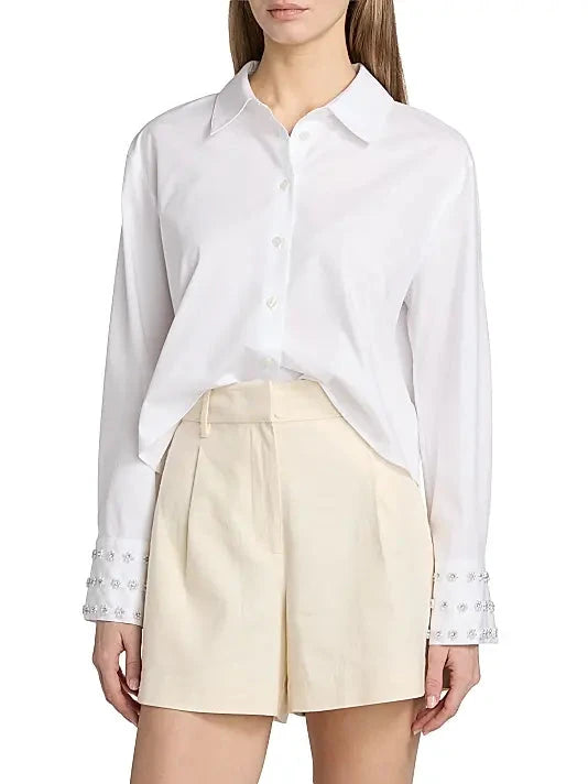 Largaux Top Optic White Tops - Button Down Tanya Taylor 