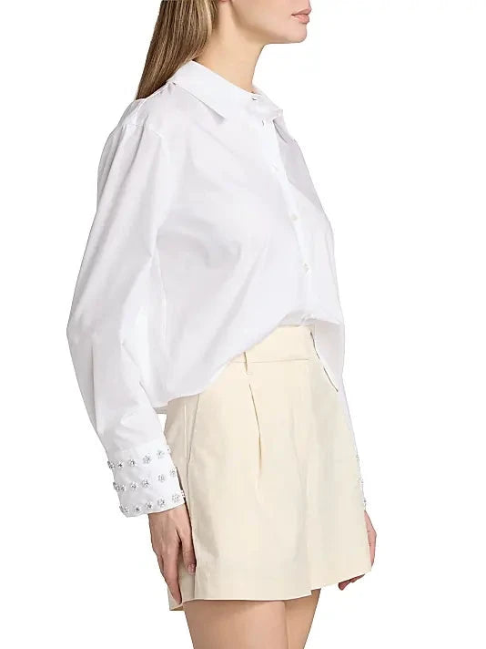 Largaux Top Optic White Tops - Button Down Tanya Taylor 