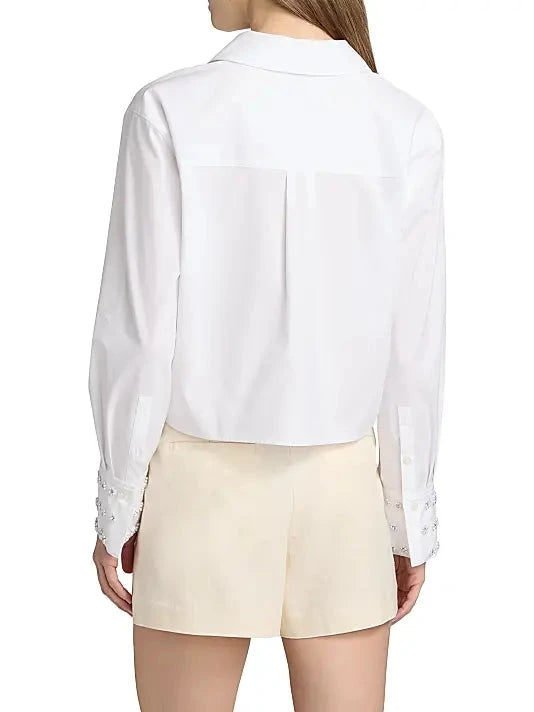 Largaux Top Optic White Tops - Button Down Tanya Taylor 