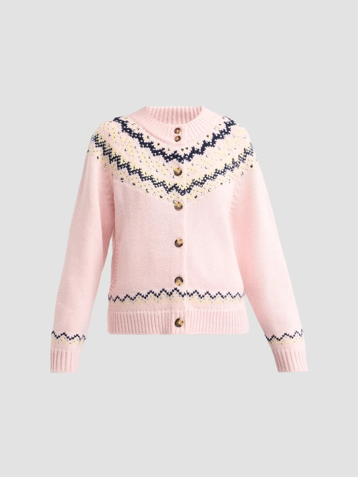 Fallon Stud Fair Isle Cardigan Sweater - Cardigans rag &amp; bone 