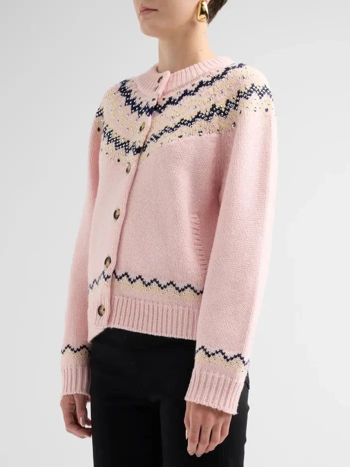 Fallon Stud Fair Isle Cardigan Sweater - Cardigans rag &amp; bone 