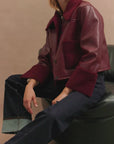Dria Jacket Maroon Shearling Outerwear - Longsleeve Rails 