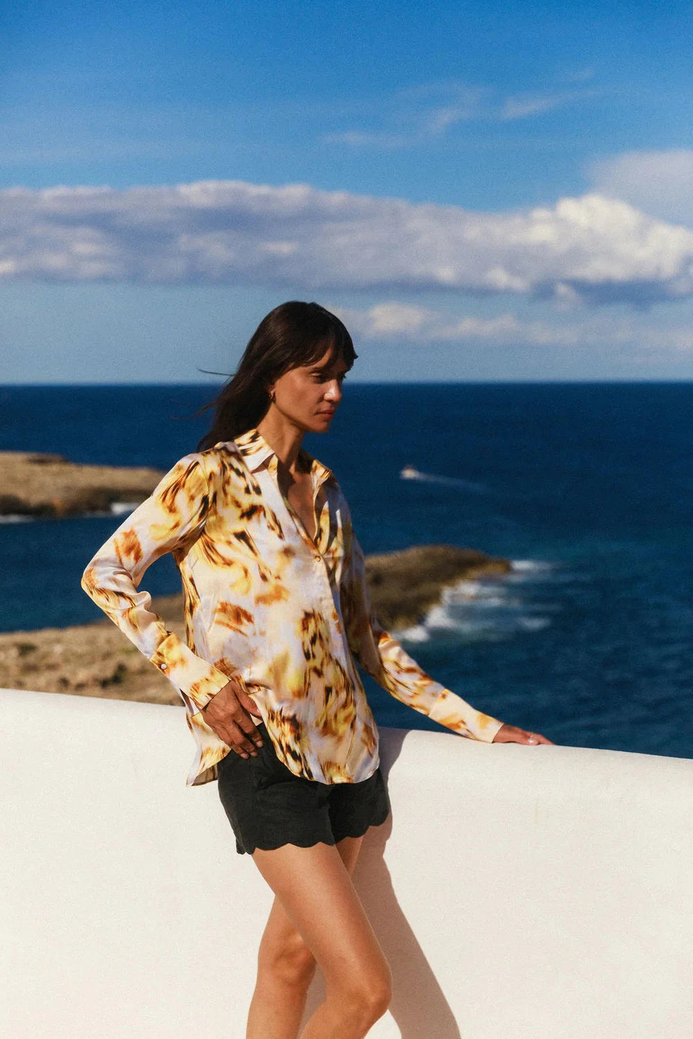 Daria French Cuff Silk Blouse Wild Horse Tops - Button Down catherinegee 