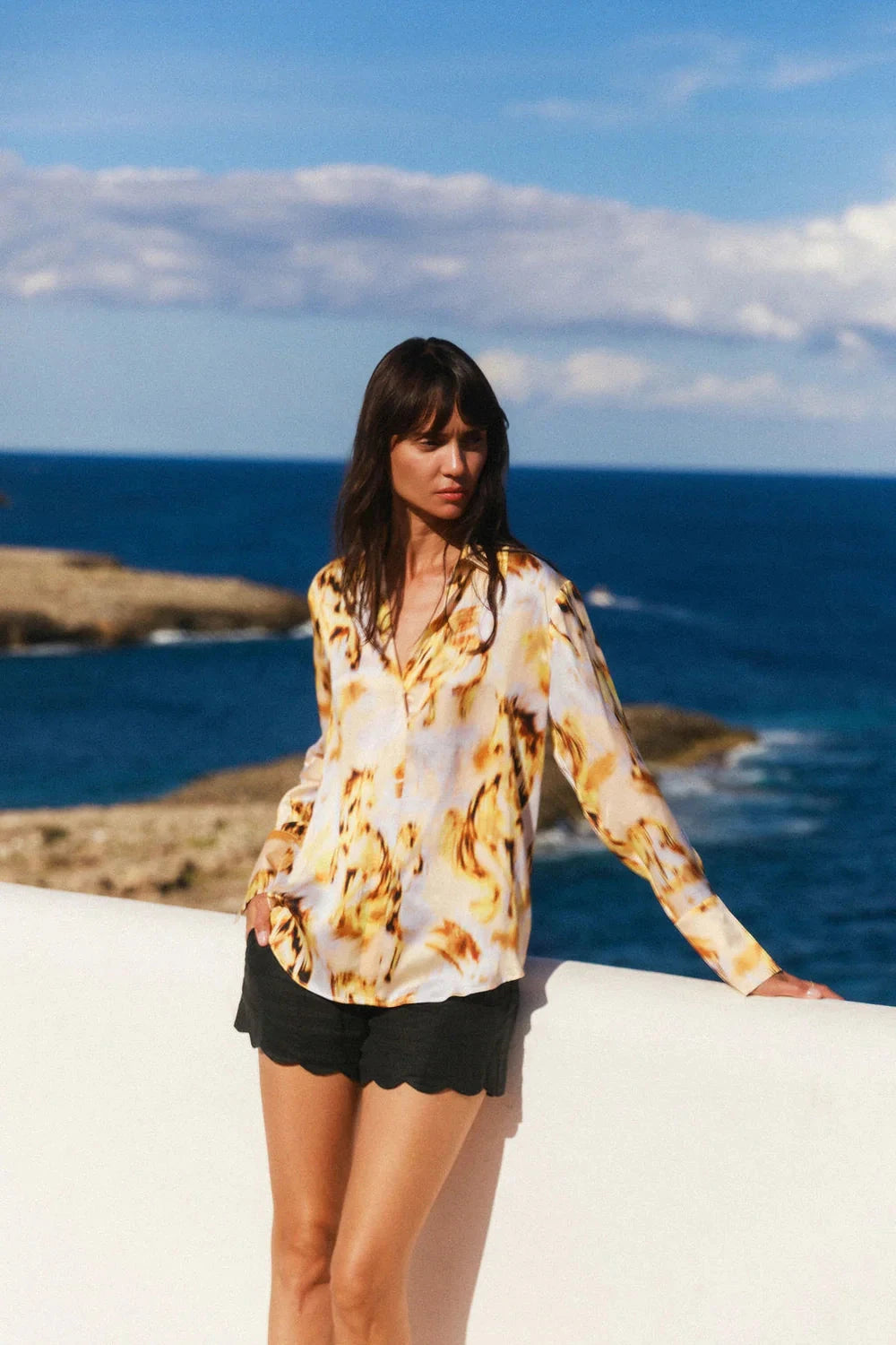 Daria French Cuff Silk Blouse Wild Horse Tops - Button Down catherinegee 