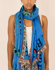 Venice Leopard Cashmere Scarf Blue Scarves Simone Bruns 