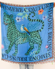 Venice Leopard Cashmere Scarf Blue Scarves Simone Bruns 