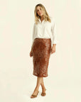 Mulberry Lace Midi Skirt Copper Skirts - Midi Cartolina 