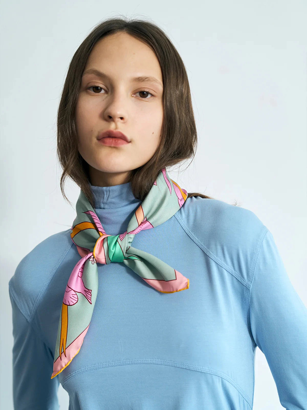 House of Frida Silk Bandana Scarf Pink Scarves Lost Pattern NYC 