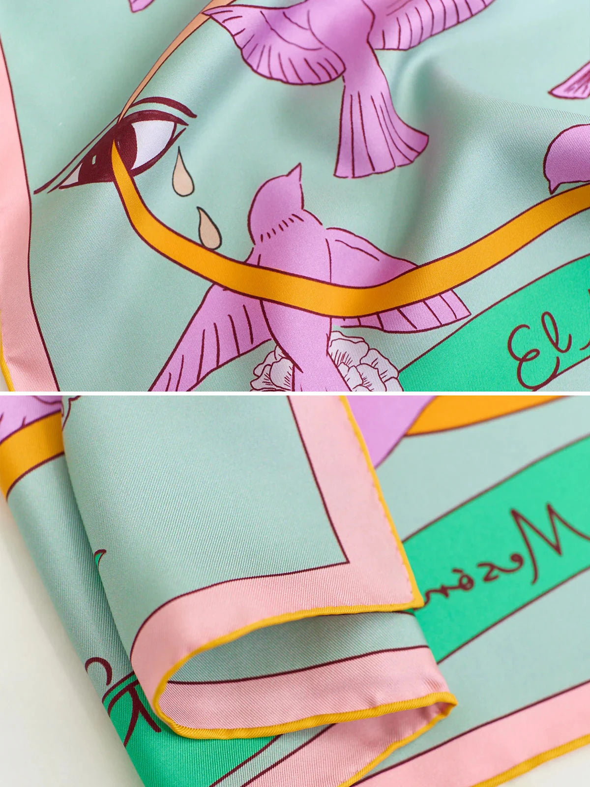 House of Frida Silk Bandana Scarf Pink Scarves Lost Pattern NYC 