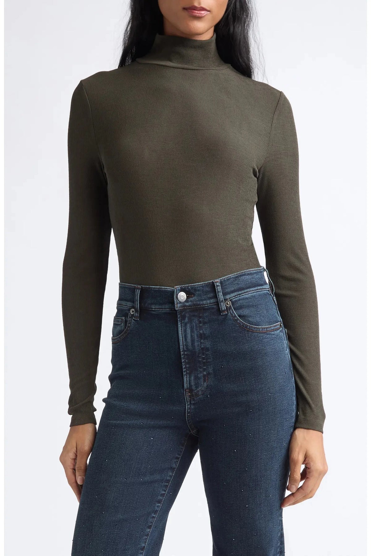Wyeth Turtleneck Green Shadow Tops - Turtleneck Veronica Beard 