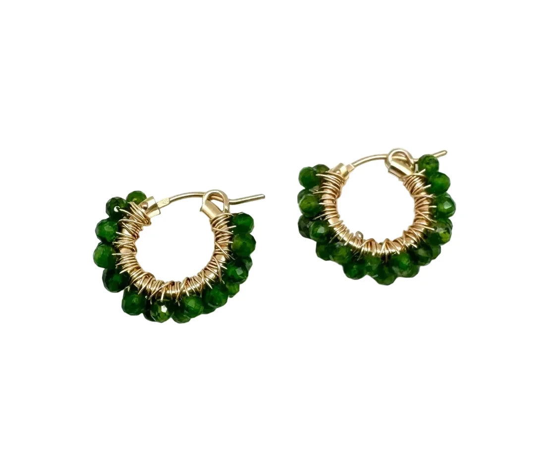 Diddi Beaded Hoop Diopside Earrings In2Design 
