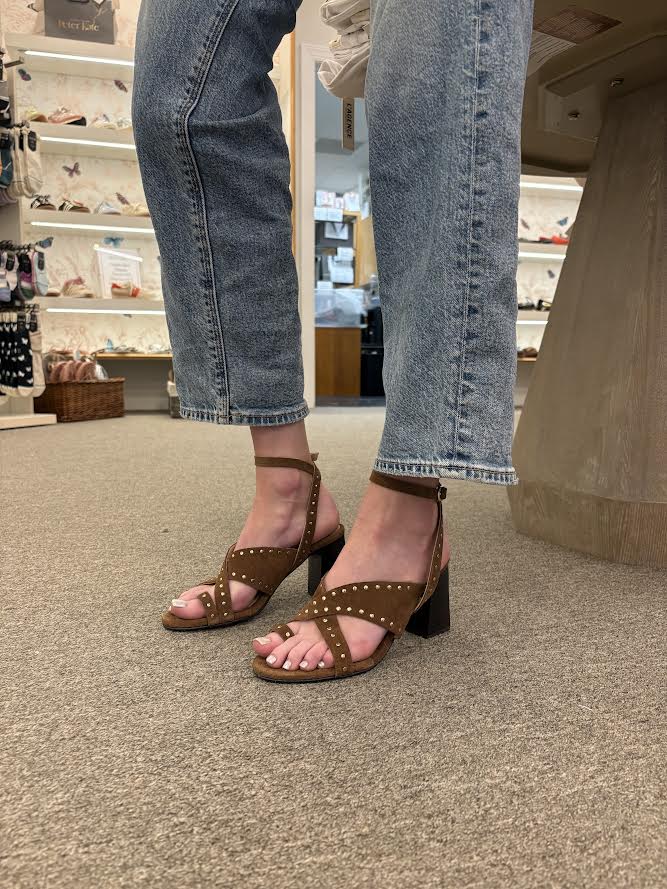 Jojo Heel Tan Suede Sandals - Heeled Sandals Silent D 