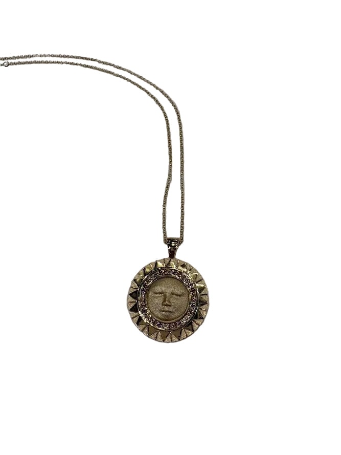 Strong Blazing Sun Coin Pendant 16-18" Classic Rolo Necklaces Jane Win 