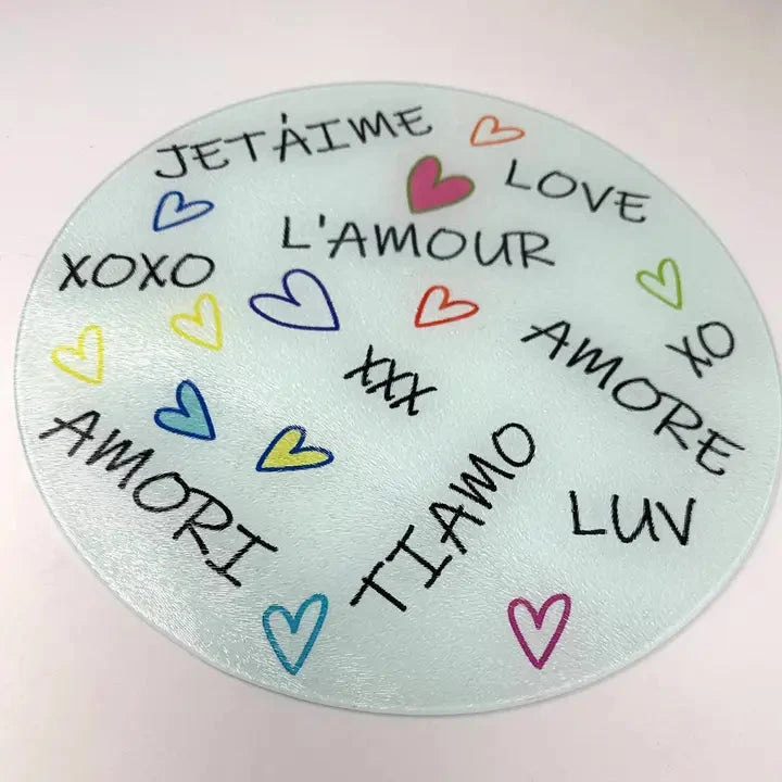 Love In Languages Cutting Board Home Decor - Tabletop Resinate By KS 