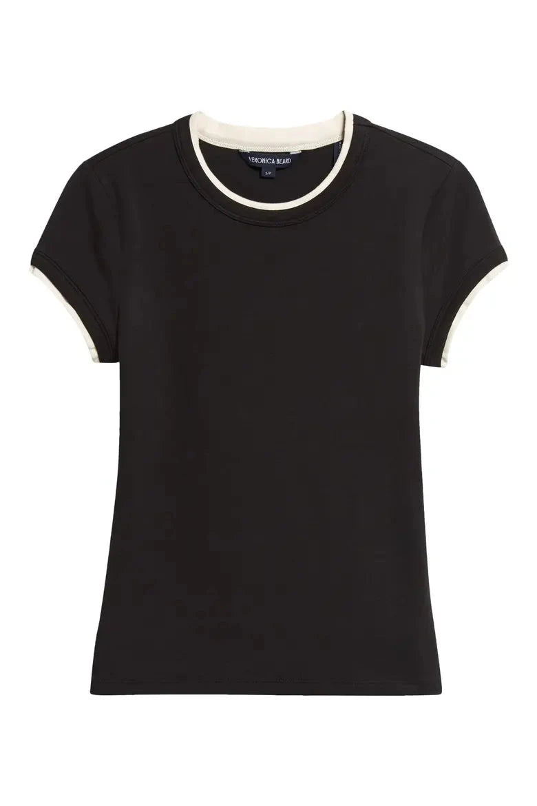 Contrast Devin Tee Black/Ecru Tops - Tees Veronica Beard 