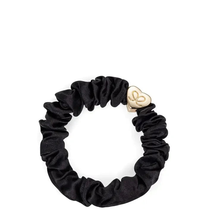 Gold Heart Silk Scrunchie Black Beauty & Hair By Eloise 