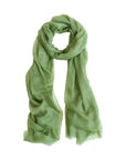 Featherlight Oversized Cashmere Scarf Olive Green Scarves Lost Pattern NYC 