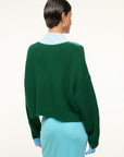 Cropped Hampton Sweater Jungle/Sky/Ivory Sweater - Crewneck Staud 