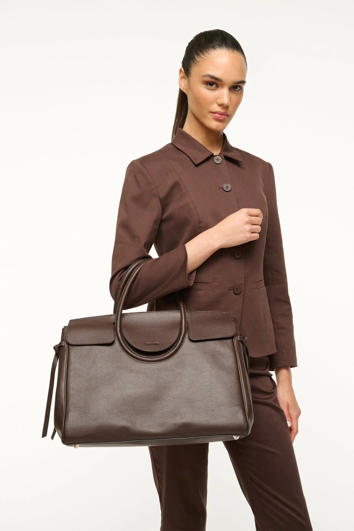 Maude Carryall Espresso Tote & Satchel Staud 