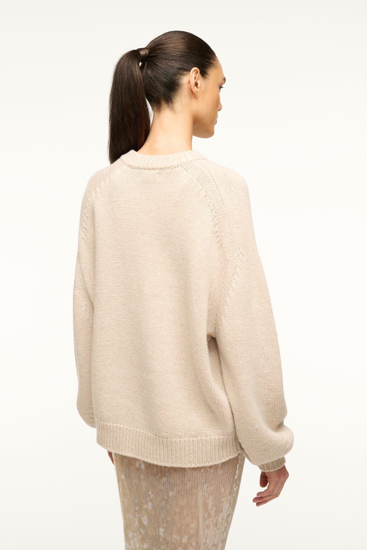 Wilson Sweater Oatmeal Sweater - V-Neck Staud 