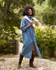 Rory Maxi Shirtdress Vintage Stonewashed Indigo