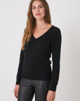 Organic Cashmere V-Neck Sweater Black