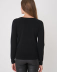 Organic Cashmere V-Neck Sweater Black