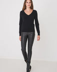 Organic Cashmere V-Neck Sweater Black